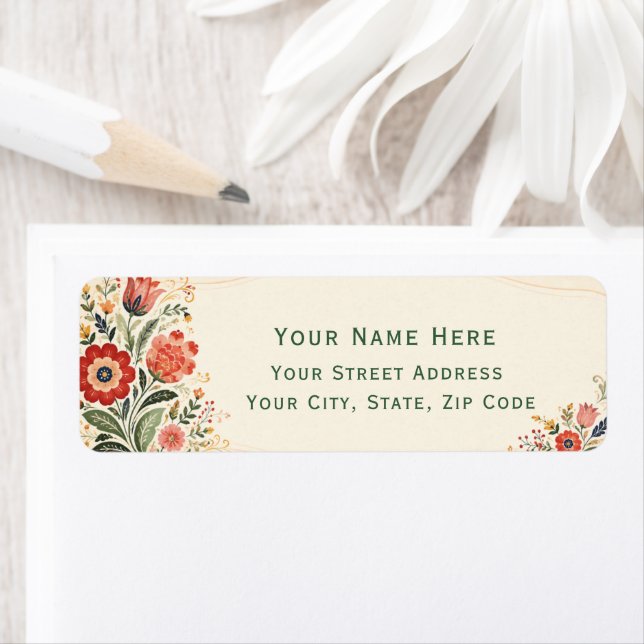 Boho Floral Custom Return Address (Insitu)