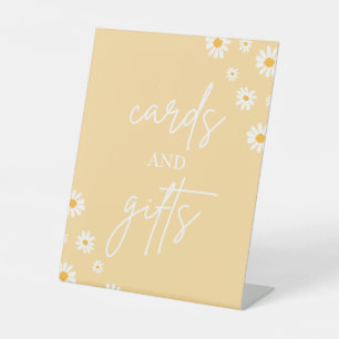 Boho Floral Daisy Groovy Birthday Card And Gifts Pedestal Sign