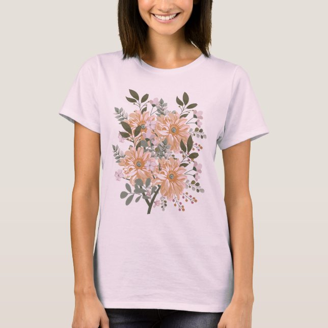 Boho Floral Daisy Tee Nature-inspired T-Shirt (Front)