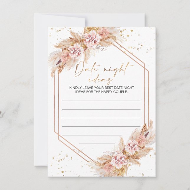 Boho Floral Date Night Ideas Card (Front)