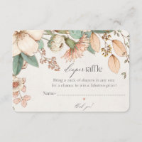 boho floral diaper raffle baby invitation insert
