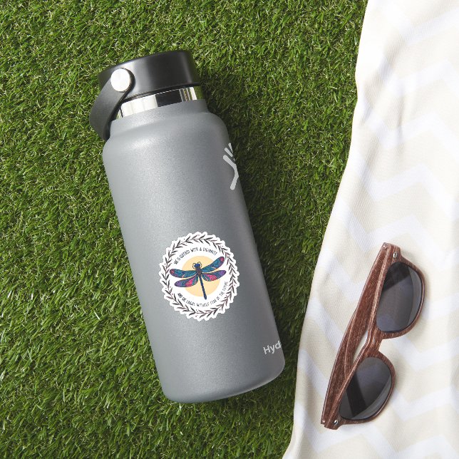 Boho Floral Dragonfly She Is Clothed With Strength (HydroFlask Insitu)