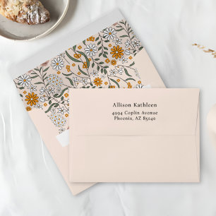 Boho Floral Earth Tones Botanical Bridal Shower  Envelope