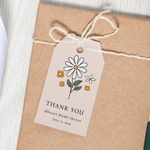 Boho Floral Earth Tones Botanical Bridal Shower Gift Tags