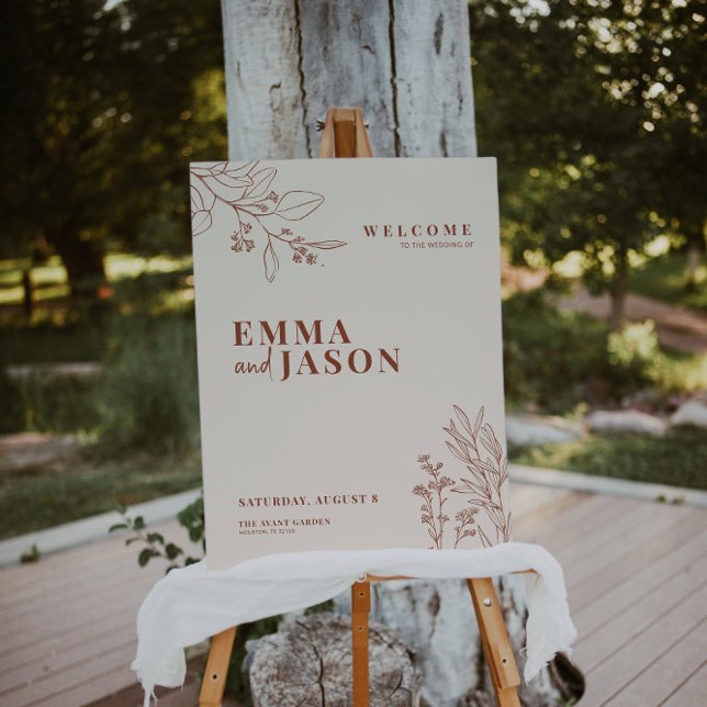 Boho Floral Earthy Beige Wedding Invitation Poster (Creator Uploaded)