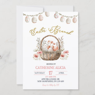 Boho Floral Easter Brunch Invitation