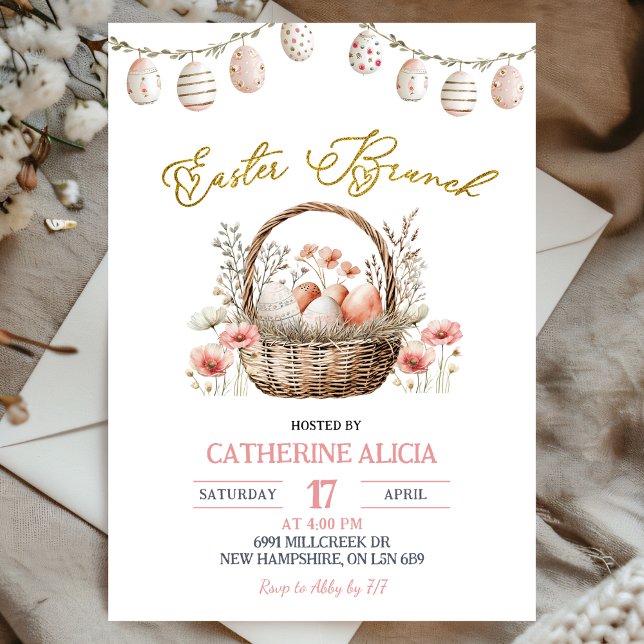 Boho Floral Easter Brunch Invitation (Creator Uploaded)