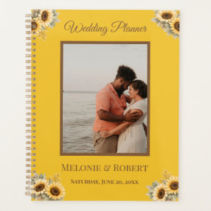 Boho Floral Elegant Custom Photo Wedding  Planner