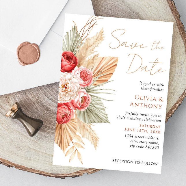 Boho Floral Elegant Fall Summer Wedding Invitation (Creator Uploaded)
