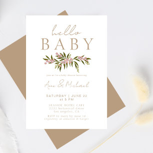Boho Floral Elegant Gender Neutral Baby Shower Invitation