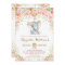 Boho Floral Elephant Invitation Pink Baby Shower