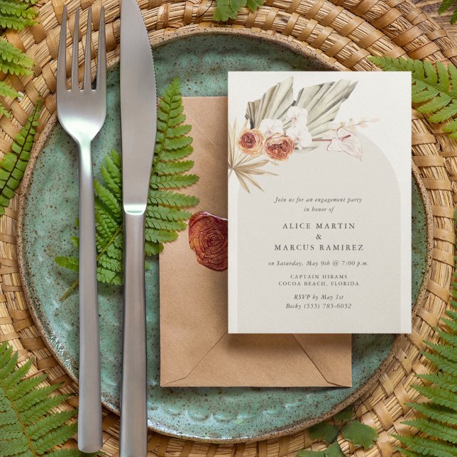 Boho Floral Engagement Party Invitation (Creator Uploaded)