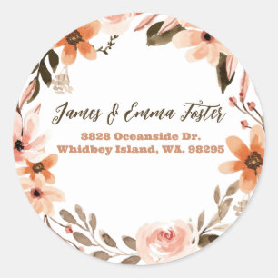 Boho Floral Envelope Address Seal