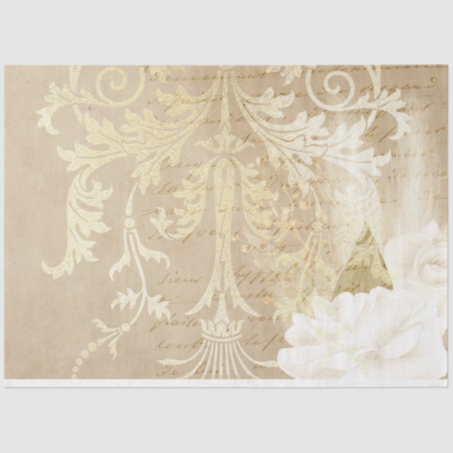 Boho Floral Ephemera Design Series #12 Tissue Paper (Front)