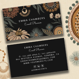 Boho Floral Event Planner Business Card