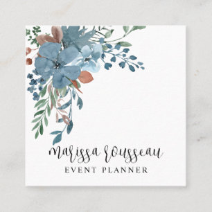 Boho Floral Event Planner Square Business Card