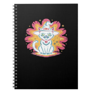 Boho Floral Fall Black Cat Halloween Essential T-S Notebook