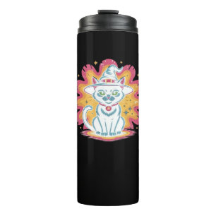 Boho Floral Fall Black Cat Halloween Essential T-S Thermal Tumbler