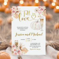 Boho Floral Fall In Love Pumpkin Engagement Party