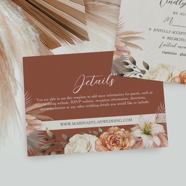 Boho Floral Fall Wedding  Enclosure Card (Creator Uploaded)