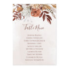 Boho Floral Fall Wedding Seating Chart Table Plan