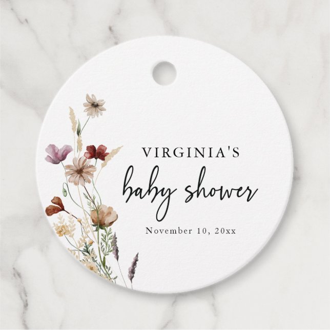 Boho Floral Favour Tags (Front)