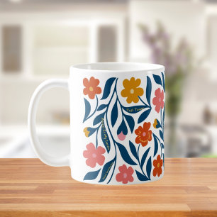 Boho Floral Folk Art Teacher Gift with Affirmation Coffee Mug
