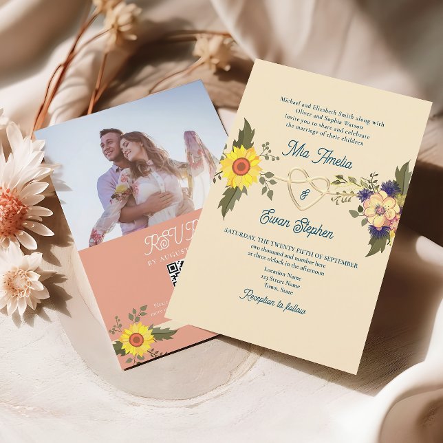 Boho Floral Formal Wedding All in One Invitation (Creator Uploaded)