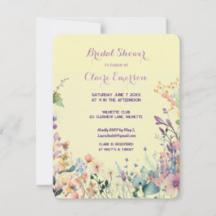 Boho floral frame invitation