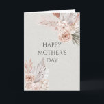 Boho Floral Frame Mother's Day Faux Linen Card<br><div class="desc">A pretty boho floral frame Mother's Day card with faux linen effect background with verse inside. You may replace this verse with your own Mother's Day message.</div>