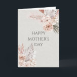 Boho Floral Frame Mother's Day Faux Linen Card<br><div class="desc">A pretty boho floral frame Mother's Day card with faux linen effect background with verse inside. You may replace this verse with your own Mother's Day message.</div>