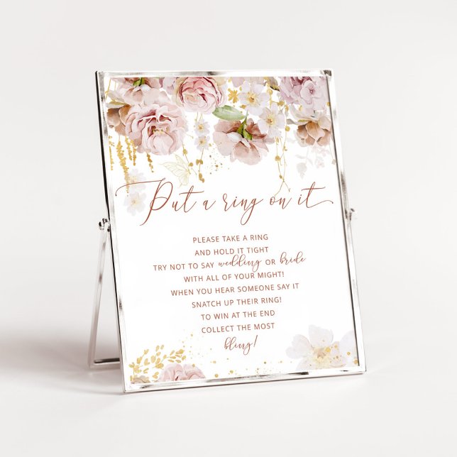 Boho floral garden dont say bride bridal shower poster (Creator Uploaded)