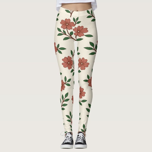 Boho Floral Garden  Leggings (Front)