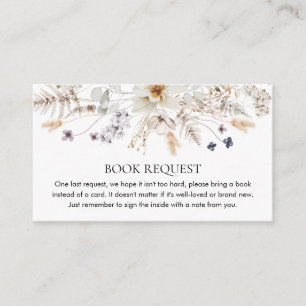 Boho Floral Gender Neutral Book Request Enclosure Card
