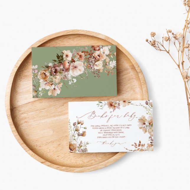 Boho Floral Gender Neutral Book Request Enclosure Card (Creator Uploaded)