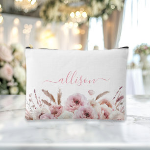 Boho, floral, Gift, Name Accessory Pouch