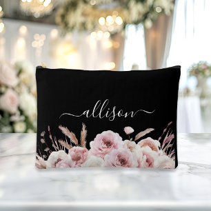 Boho, floral, Gift, Name  Accessory Pouch