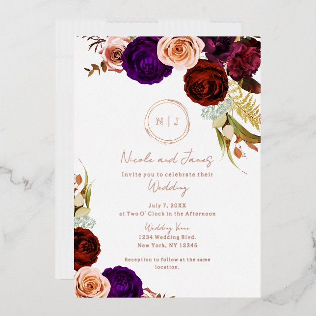 Boho Floral Glam Modern Minimal Wedding Photo  (Envelope)