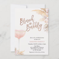Boho Floral Glass Brunch Bubbly Bridal Shower