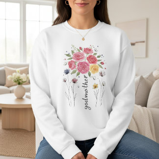Boho Floral Godmother Bouque Mother’s Day Gift Sweatshirt