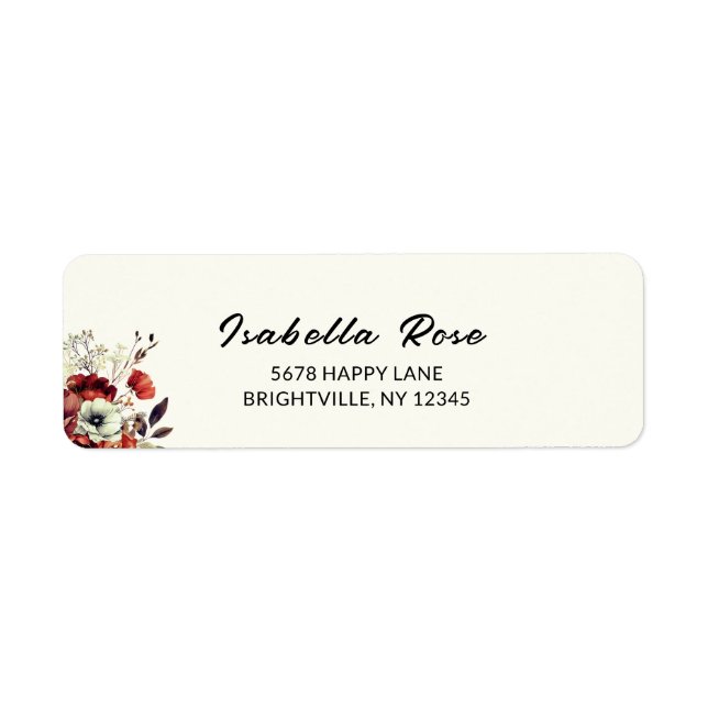Boho Floral Grad  Graduation Mail Return Address  (Front)