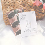 Boho Floral Green & Pink Bridal Shower Thank You<br><div class="desc">Modern & minimalist bridal shower thank you cards. Made to match our "Boho Floral Green & Pink Champagne Brunch & Bubbly" invitations. View the collection linked on this page for matching items or visit our store for more bridal shower designs.</div>