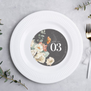 Boho Floral Greenery   Wedding Table Number