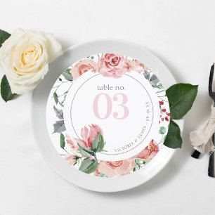 Boho Floral Greenery Wedding Table Number
