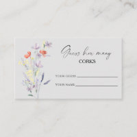 Boho Floral guess how many corks bridal game