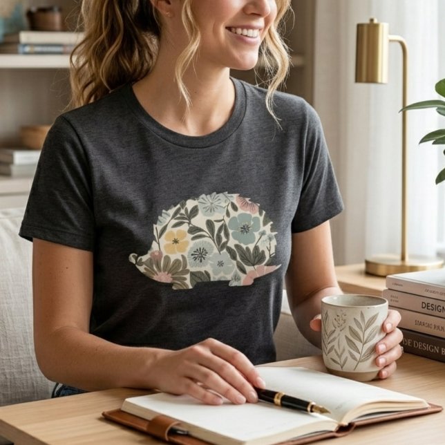 Boho Floral Hedgehog T-Shirt (Creator Uploaded)
