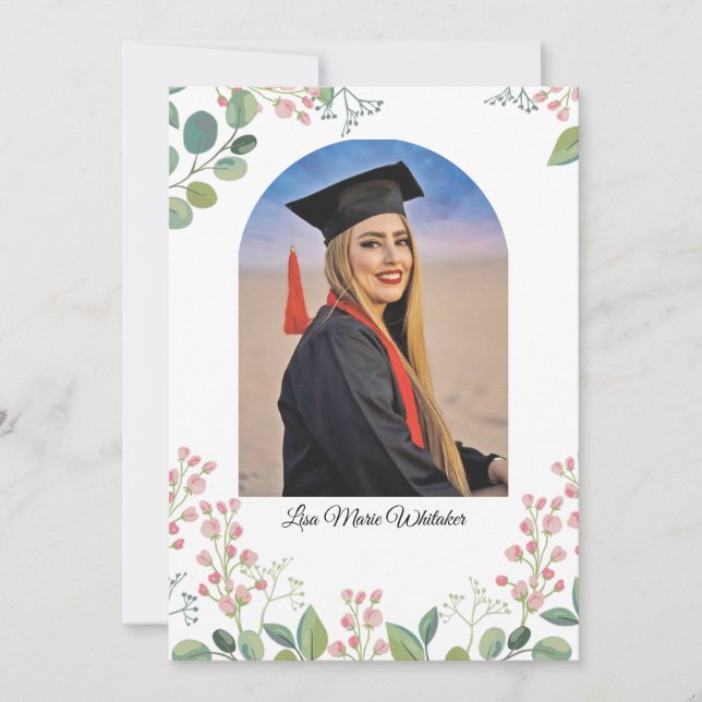 Boho Floral High School Graduation Announcement (Front)