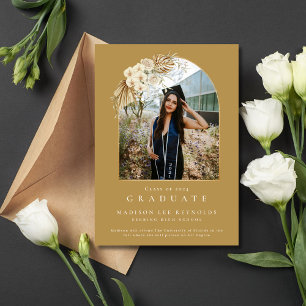 Boho Floral High School Photo Graduation Invitation