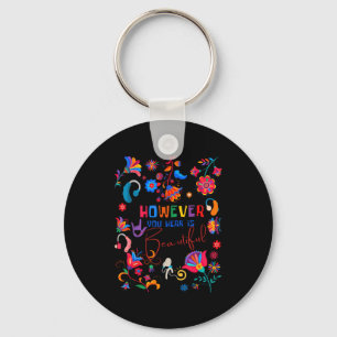 Boho Floral However You Hear Is Beautiful Asl Deaf Key Ring