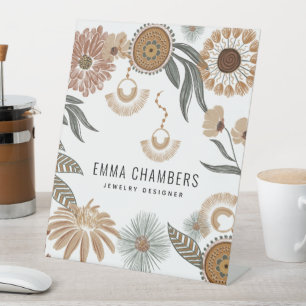 Boho Floral Jewellery Designer Pedestal Sign